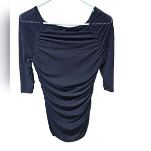 Womens Elegant Black Ruched Top‎ By Grace Elements Size Medium